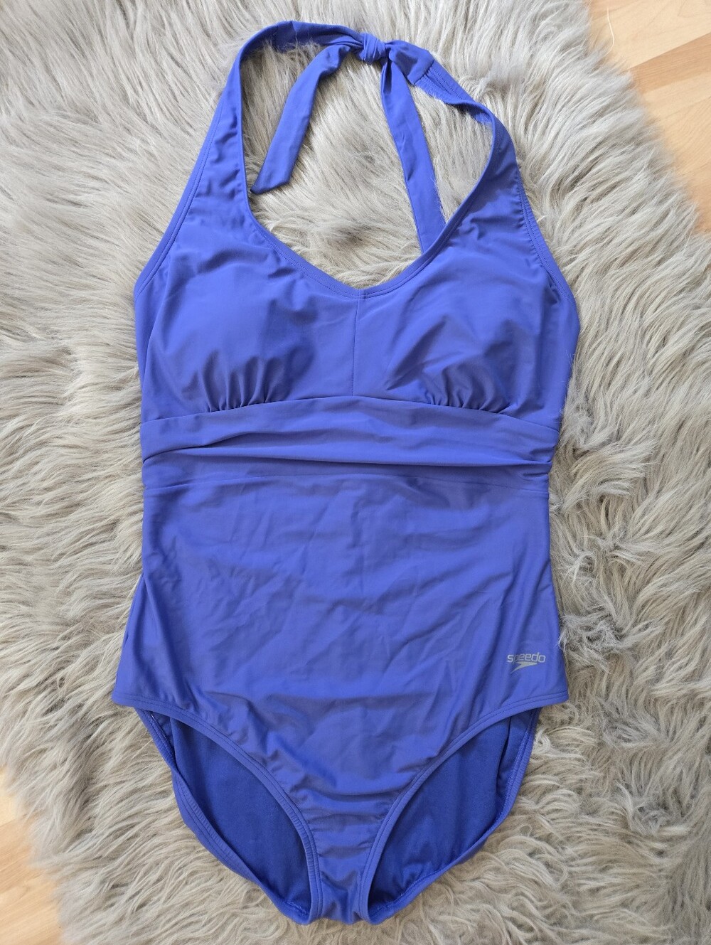 Speedo Women's Halter One-Piece Swimsuit Blue / Purple